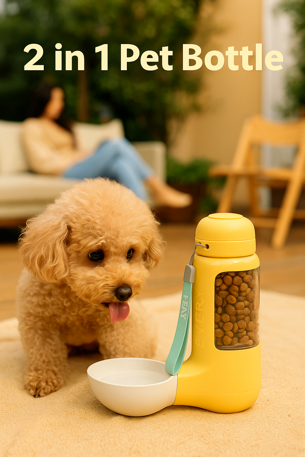 2-in-1 Portable Pet Water and Food Bottle