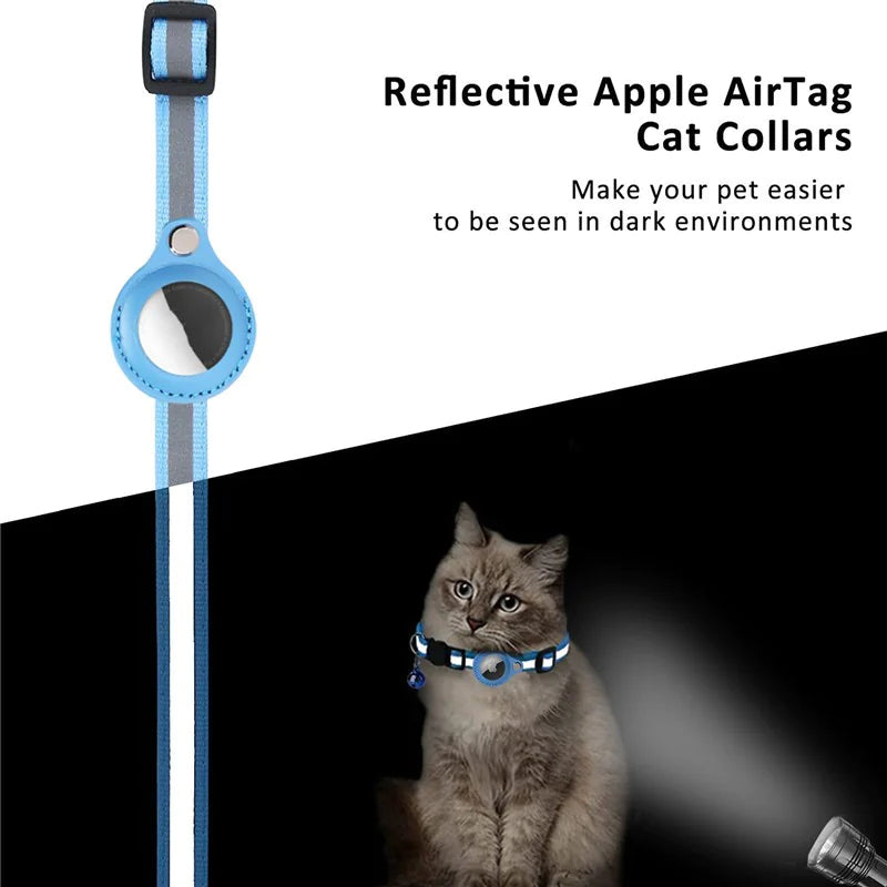 Reflective Air-Tag Pet Collar — Adjustable Safety Collar for Cats