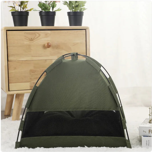 Calming Cat & Dog Tent Bed with Cooling Mat — Cozy Indoor Retreat
