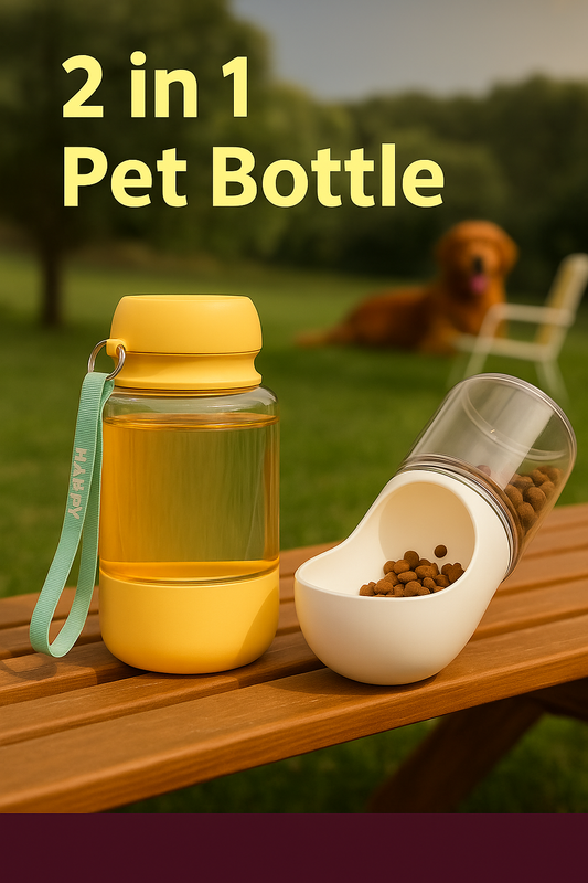 2-in-1 Portable Pet Water and Food Bottle