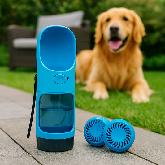 Leakproof Dog Water Bottle with Filter — Portable Pet Dispenser Cup