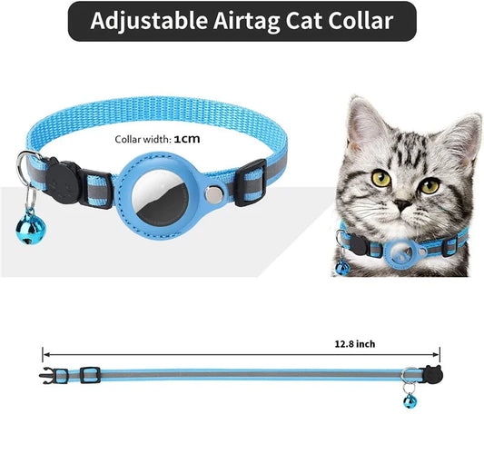 Reflective Air-Tag Pet Collar — Adjustable Safety Collar for Cats