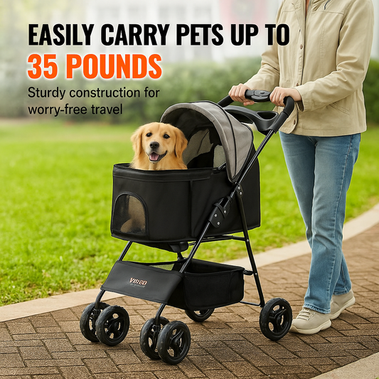 3-in-1 Pet Stroller Carrier — Stroller, Carrier & Car Seat in One