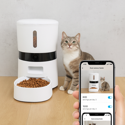 1080P Wi-Fi Pet Feeder – Auto Dispenser with Camera
