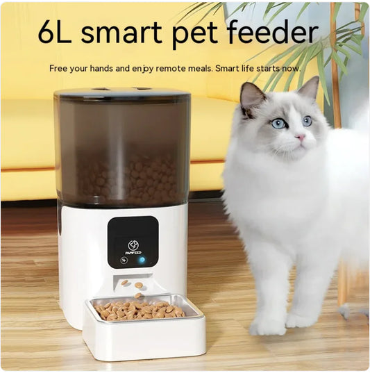 Smart WiFi Pet Feeder – Automatic 6L Food Dispenser for Pets