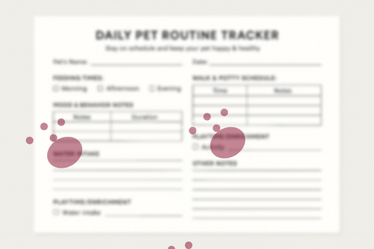 Pet Routine Tracker — Daily Care Schedule & Vet Visit Log (Printable PDF Download)