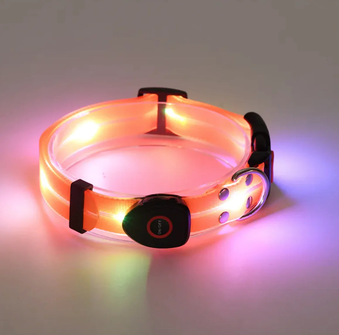 Rechargeable LED Dog Collar with Matching Leash – Nighttime Safety
