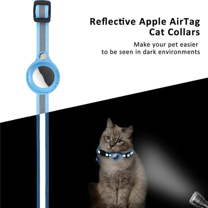 Reflective Air-Tag Pet Collar — Adjustable Safety Collar for Cats