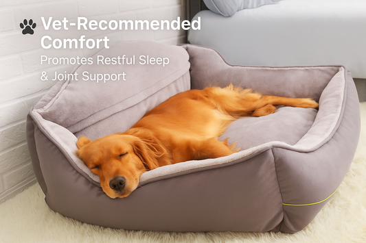 Comfort Plus Waterproof High-Back Pet Bed for Dogs & Puppies