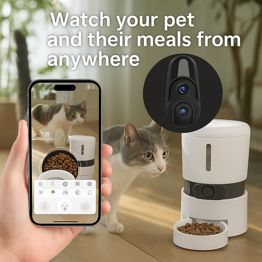 1080P Wi-Fi Pet Feeder – Auto Dispenser with Camera