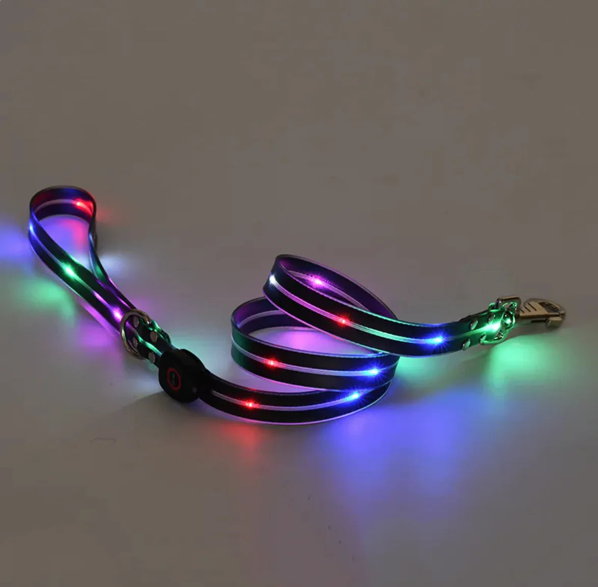 Rechargeable LED Dog Collar with Matching Leash – Nighttime Safety