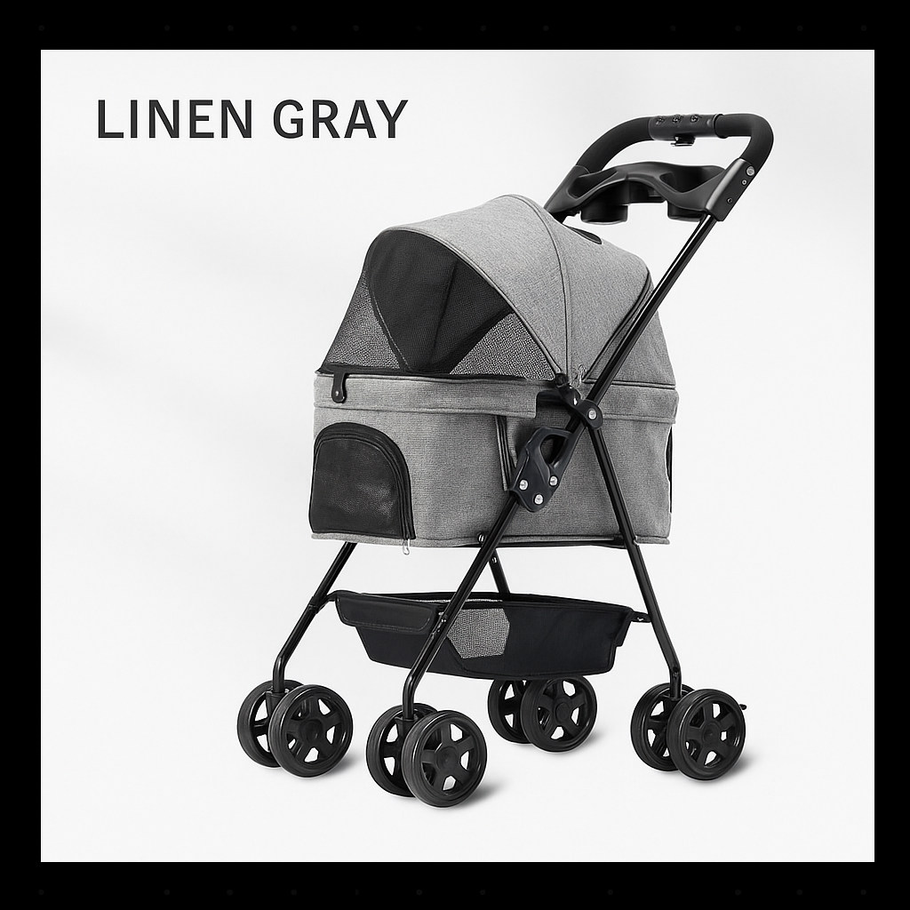 Luxury Pet Stroller — Lightweight Folding Travel Carrier