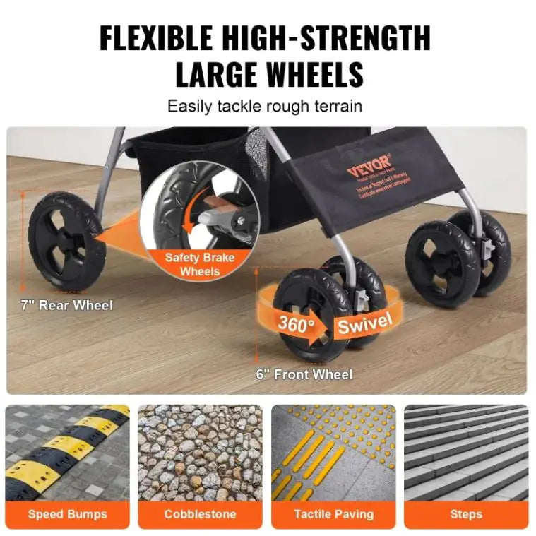 3-in-1 Pet Stroller Carrier — Stroller, Carrier & Car Seat in One