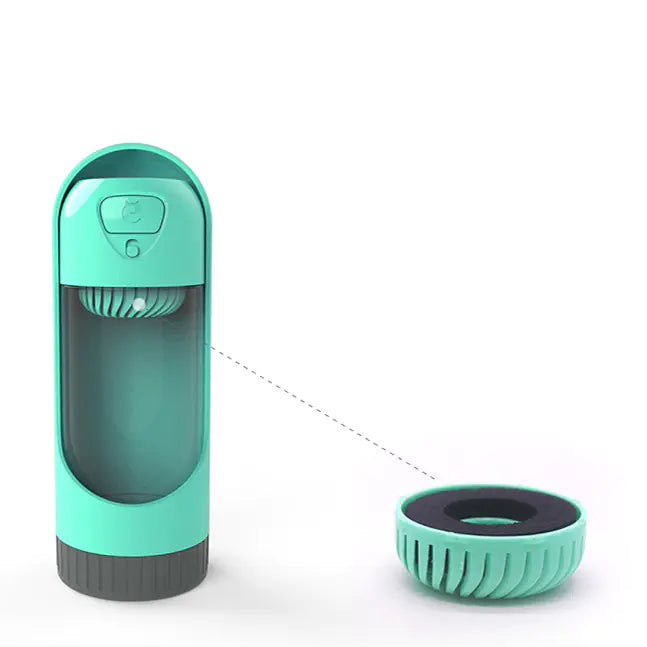 Mint Green Dog Water Bottle – Portable Pet Hydration Cup with Filter