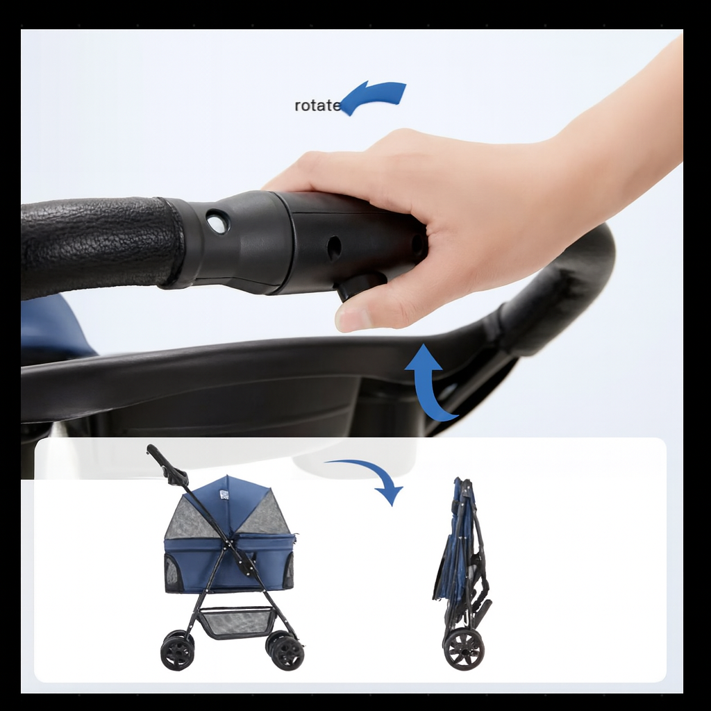 Luxury Pet Stroller — Lightweight Folding Travel Carrier