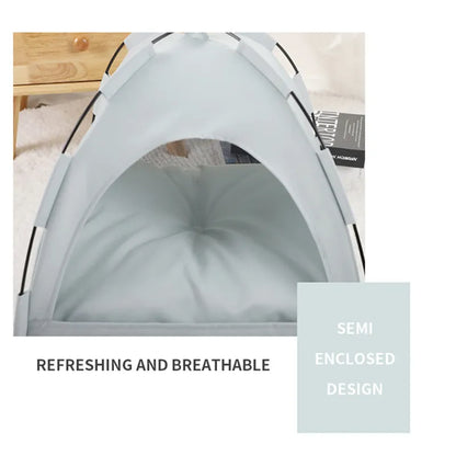 Calming Cat & Dog Tent Bed with Cooling Mat — Cozy Indoor Retreat