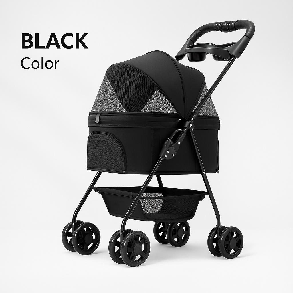 Luxury Pet Stroller — Lightweight Folding Travel Carrier