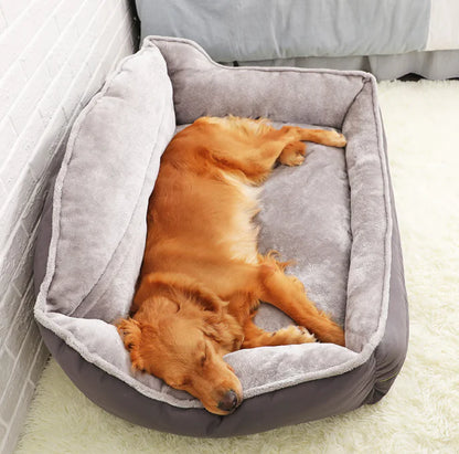 Comfort Plus Waterproof High-Back Pet Bed for Dogs & Puppies