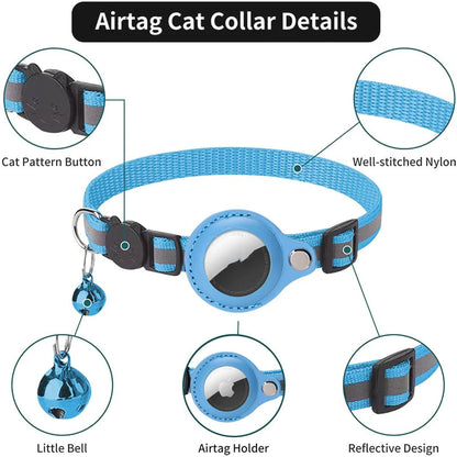 Reflective Air-Tag Pet Collar — Adjustable Safety Collar for Cats