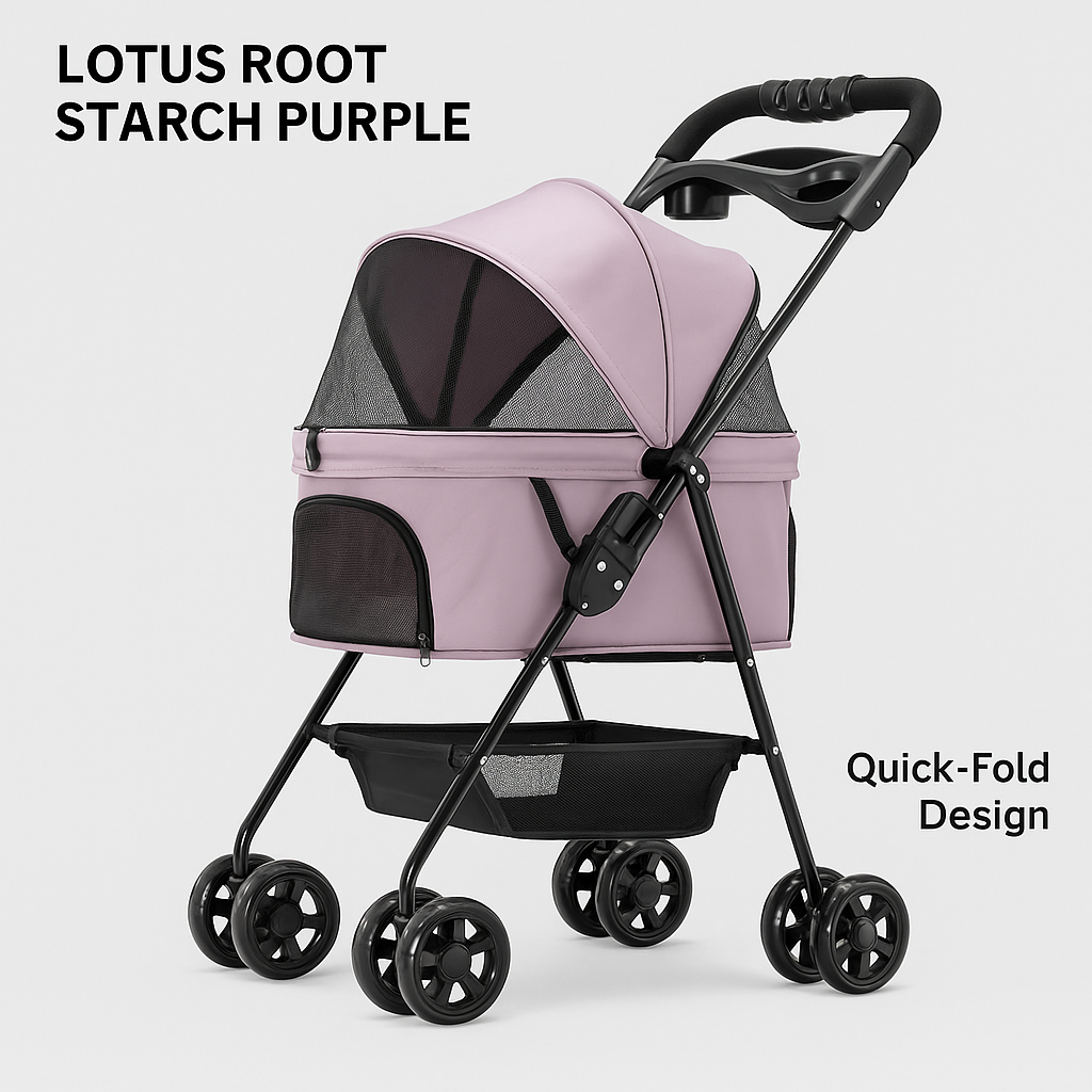 Luxury Pet Stroller — Lightweight Folding Travel Carrier