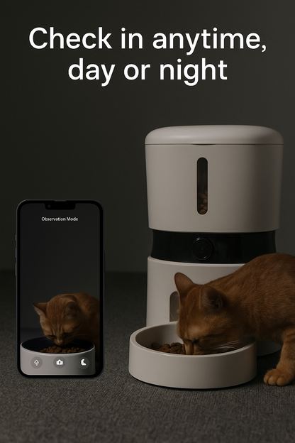 1080P Wi-Fi Pet Feeder – Auto Dispenser with Camera