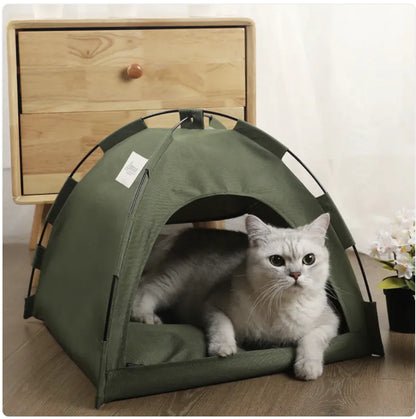 Calming Cat & Dog Tent Bed with Cooling Mat — Cozy Indoor Retreat